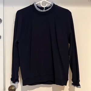 JCrew woven ruffle neck sweatshirt